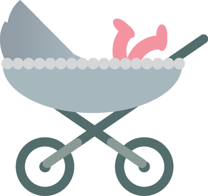 Illustration of a infant pram or stroller