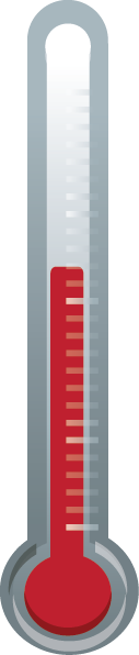Illustration of a thermometer or temperature gauge