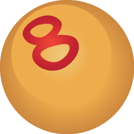 Illustration of a bingo ball number 8