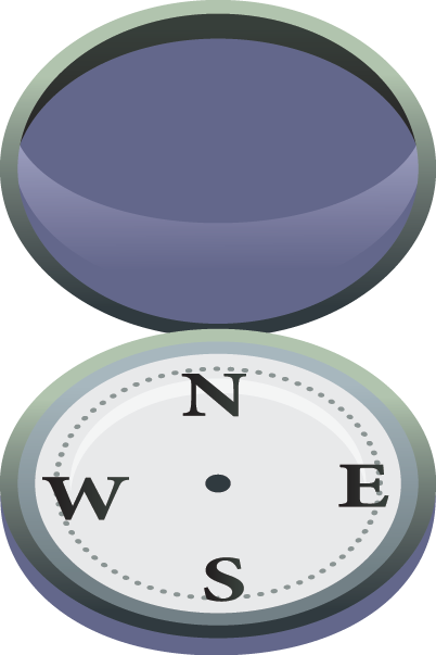 Illustration of a directional compass
