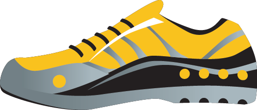 Illustration of a yellow running shoe