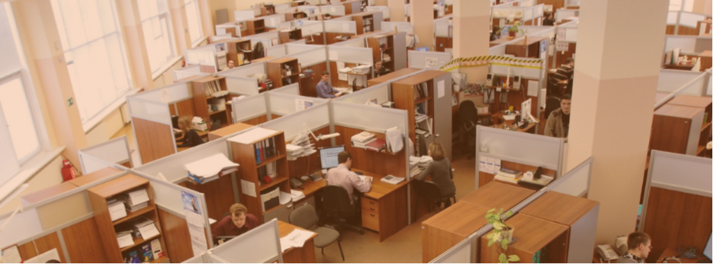 Photo of cubicle work space