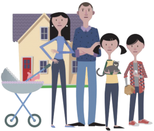 Family with house clip art